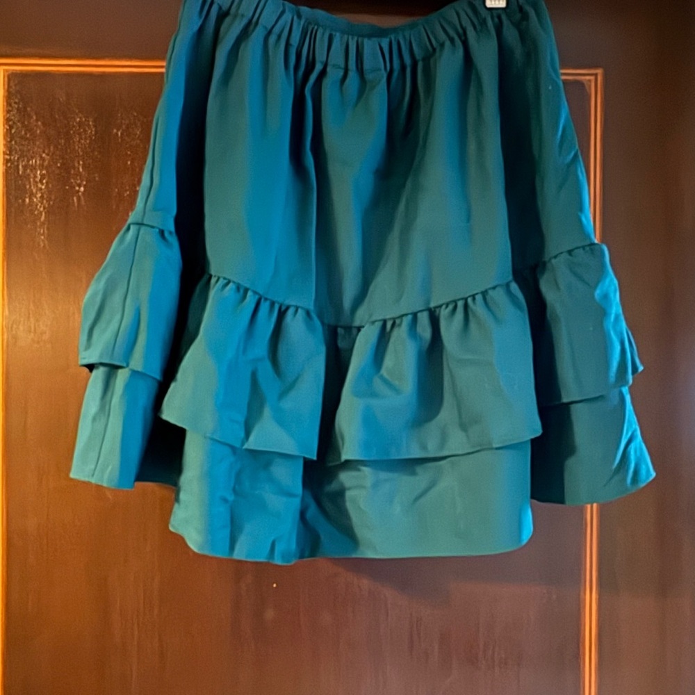J. Crew Vibrant Green Tiered Mini Skirt